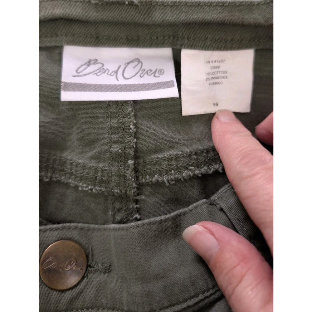 Bend Over Army Green Knee Length Denim Skirt Size 16 XL - Picture 8 of 9